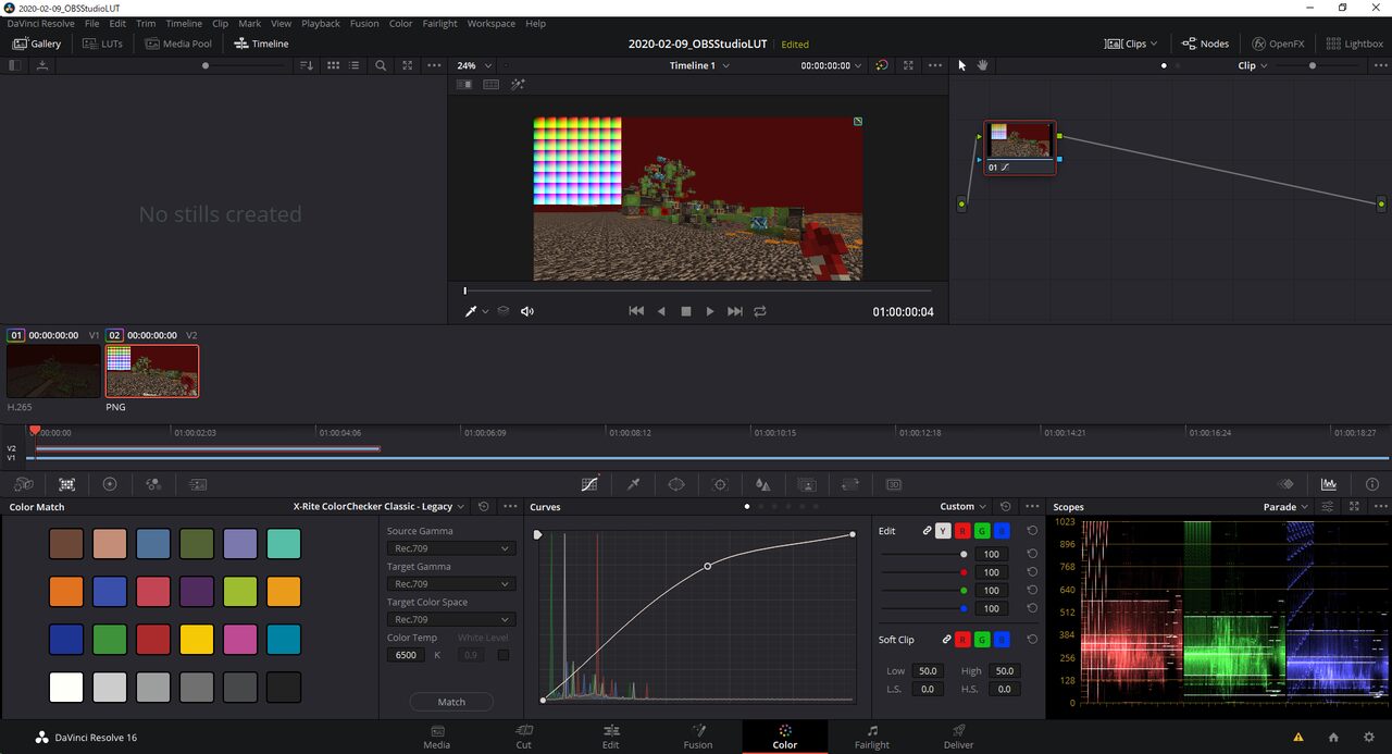 OBSでLUTを当てる